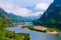 Nong khiaw river, Northern of Laos Royalty Free Stock Photo