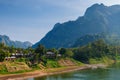 Nong khiaw river, Northern of Laos Royalty Free Stock Photo