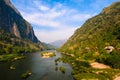 Nong khiaw river, Northern of Laos Royalty Free Stock Photo