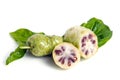 Noni exotic tropical fruit isolated on the white