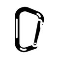 nonlocking carabiner mountaineering adventure glyph icon vector illustration