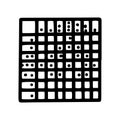 nonogram puzzle line vector doodle simple icon