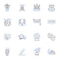 Nonprofessional line icons collection. Amateur, Inexperienced, Novice, Beginner, Layman, Untrained, Untutored vector and