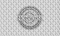 Nonsense silver color badge or emblem. Scales pattern. Vector Illustration. Detailed. EPS10