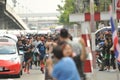 Nonthaburi - DEC 6 2017 : On the way of Thai celebrity rocker `Toon Bodyslam` takes on 55-day running marathon to raise money for Royalty Free Stock Photo