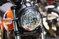 Nonthaburi Thailand:- April 6, 2017: Closeup Detail parts of Headlight `DUCATI Scrambler` Motorcycle Ducati Monster at Internatio