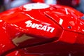 Nonthaburi Thailand:- Dec 7, 2019: Closeup - Closeup - Logo DUCATI Red Motorcycle Ducati Monster