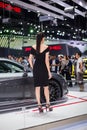 NONTHABURI, THAILAND - DECEMBER 9,2017 : Girl model car on booths at Thailand International Motor-Expo 2017