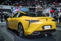 NONTHABURI, THAILAND - DECEMBER 9,2018 : View of Lexus lc 500 yellow color car on booth at Thailand International Motor-Expo 2018,