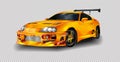 NONTHABURI THAILAND-JUNE 20 : Toyota Supra vector illustration on transparent background, racing exclusive car with Royalty Free Stock Photo