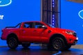 NONTHABURI, THAILAND - March 25,2021 : View of New Ford Ranger FX4 Max car on display at Thailand International Motor Show 2021, e