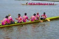 Nonthaburi, Thailand - September 09, 2023: Pictures of the atmosphere of the long boat race. Thai tradition. Nonthaburi Pier. for