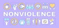 Nonviolence word concepts banner. Pacifism presentation, website. Isolated lettering typography idea with linear icons