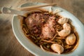 Nooddles with pork. Royalty Free Stock Photo
