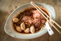 Nooddles with pork. Royalty Free Stock Photo