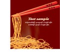 Red Chinese chopsticks and egg noodles