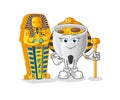 Noodle bowl ancient egypt cartoon. cartoon mascot vector Royalty Free Stock Photo
