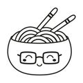 noodle bowl character icon isolated