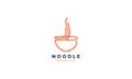 Noodle with bowl line modern simple logo vector icon illustration design Royalty Free Stock Photo