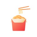 Noodle box vector flat color icon