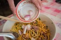 Noodle in Chicken Curry soup (Kao Soi Kai ), Curried Noodle Soup Royalty Free Stock Photo