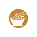 Noodle food noodle bowl logo vector illustration