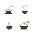 Noodle food noodle bowl logo vector illustration