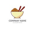 noodle food vector icon logo design