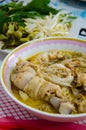 Noodle or kanomjeen with chicken Royalty Free Stock Photo