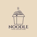 Noodle line art logo, icon and symbol, vector illustration design Royalty Free Stock Photo