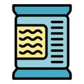 Noodle pack icon vector flat