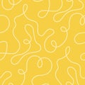 Noodle pasta seamless pattern vector background. Spaghetti curvy doodle pattern, Italian pasta background. Chinese Royalty Free Stock Photo