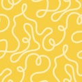 Noodle pasta seamless pattern vector background. Spaghetti curvy doodle pattern, Italian pasta background. Chinese Royalty Free Stock Photo