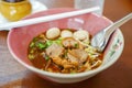 Noodle pock in a cup on the table