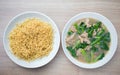 Noodle with pork soaked in gravy Royalty Free Stock Photo