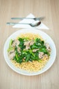 Noodle with pork soaked in gravy Royalty Free Stock Photo