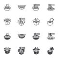 Noodle and ramen icon set Royalty Free Stock Photo