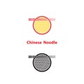 Noodle restaurant and food logo vector design.Chinese noodle log Royalty Free Stock Photo