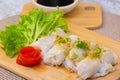 Thai foof Noodle Rolls with Thai sauce. Royalty Free Stock Photo