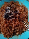 Noodle samyang spicy hot Royalty Free Stock Photo