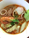 Noodle seafood soup