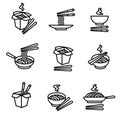 Noodle set. Collection icon noodles. Vector