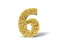 Noodle in shape of number 6. curly spaghetti for cooking. 3d illustration Royalty Free Stock Photo