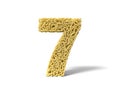 Noodle in shape of number 7. curly spaghetti for cooking. 3d illustration Royalty Free Stock Photo
