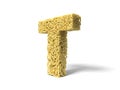 Noodle in shape of T letter. curly spaghetti for cooking. 3d illustration