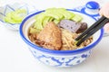 Noodle soup with chicken asia food Royalty Free Stock Photo