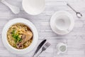 Noodle soup with chicken street food Royalty Free Stock Photo