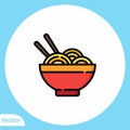 Noodle vector icon sign symbol Royalty Free Stock Photo