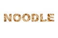 Noodle word, text.