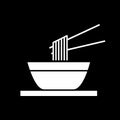 Noodles bowl dark mode glyph icon